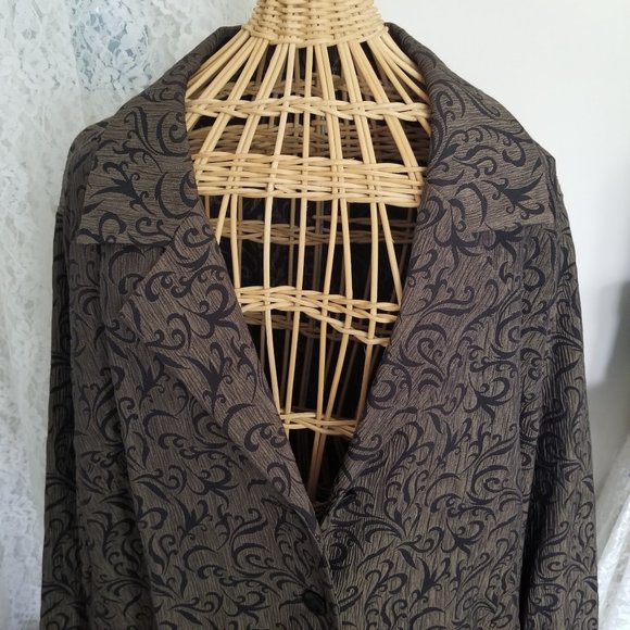 Brown & Black Swirl Blazer Duster Size 20W - Picture 5 of 9